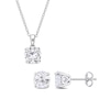 Thumbnail Image 0 of 7.0mm White Lab-Created Sapphire Solitaire Pendant and Stud Earrings Set in Sterling Silver