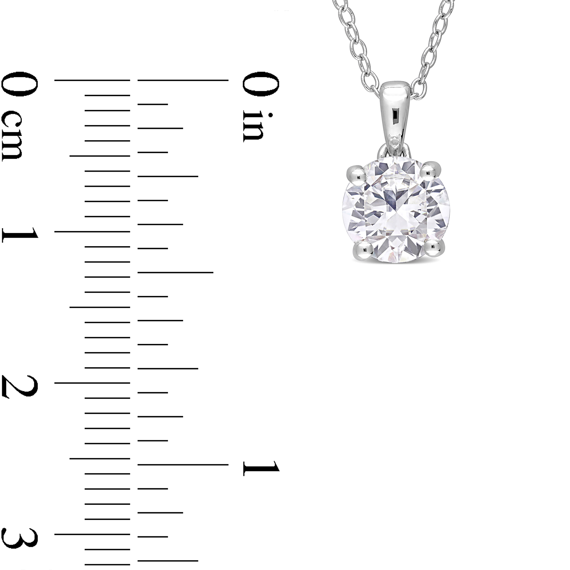 Thumbnail Image 3 of 7.0mm White Lab-Created Sapphire Solitaire Pendant and Stud Earrings Set in Sterling Silver