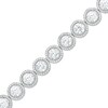 Thumbnail Image 1 of 6.0mm White Lab-Created Sapphire Frame Line Bracelet in Sterling Silver 