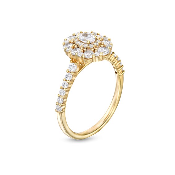 1 CT. T.w. Oval Diamond Frame Engagement Ring in 14K Gold (I/Si2)