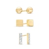 Thumbnail Image 1 of Bar, Square-Shaped and Ball Stud Earrings Set in 14K Gold