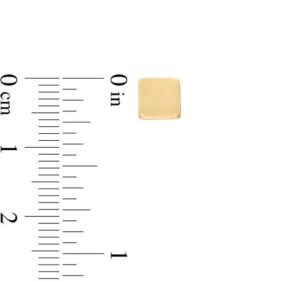 Bar, Square-Shaped and Ball Stud Earrings Set in 14K Gold