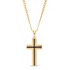 Thumbnail Image 0 of Men's Black Enamel Cross Pendant in 10K Gold – 22"