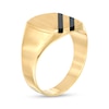 Thumbnail Image 3 of 11.0mm Black Onyx Cushion-Shaped Double Stripe Ring in 10K Gold