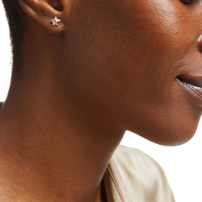 Main Image 3 of Star and Moon Stud Earrings Set in 14K Gold