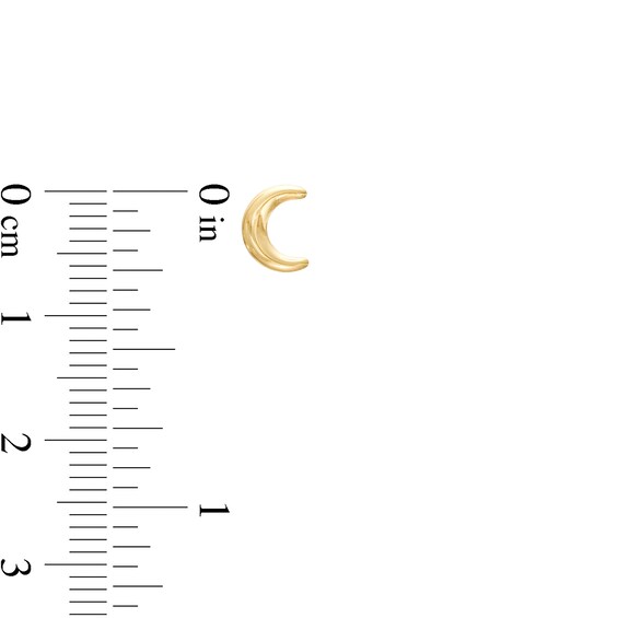 Star and Moon Stud Earrings Set in 14K Gold
