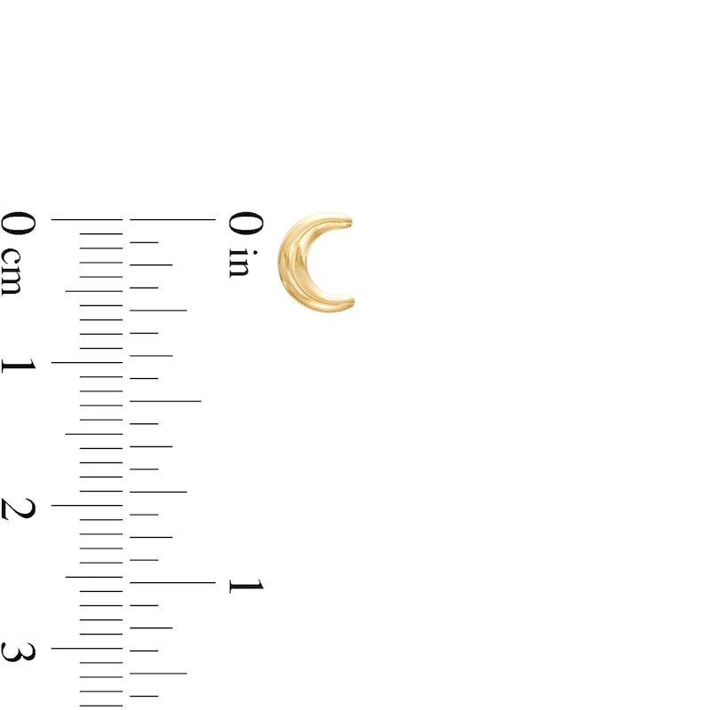 Main Image 4 of Star and Moon Stud Earrings Set in 14K Gold