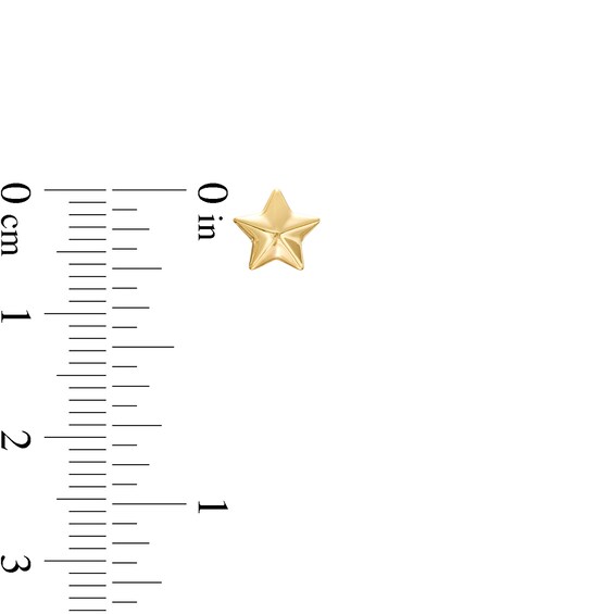Star and Moon Stud Earrings Set in 14K Gold