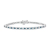 Thumbnail Image 2 of 2-3/4 CT. T.W. Blue and White Diamond Alternating Tennis Bracelet in Sterling Silver