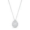 Thumbnail Image 0 of 1/2 CT. T.W. Pear-Shaped Multi-Diamond Double Frame Pendant in 10K White Gold