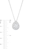 Thumbnail Image 2 of 1/2 CT. T.W. Pear-Shaped Multi-Diamond Double Frame Pendant in 10K White Gold