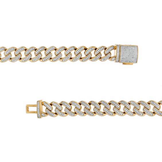 Men's 1-7/8 CT. T.w. Diamond Curb Chain Bracelet in 10K Gold â 8.5"