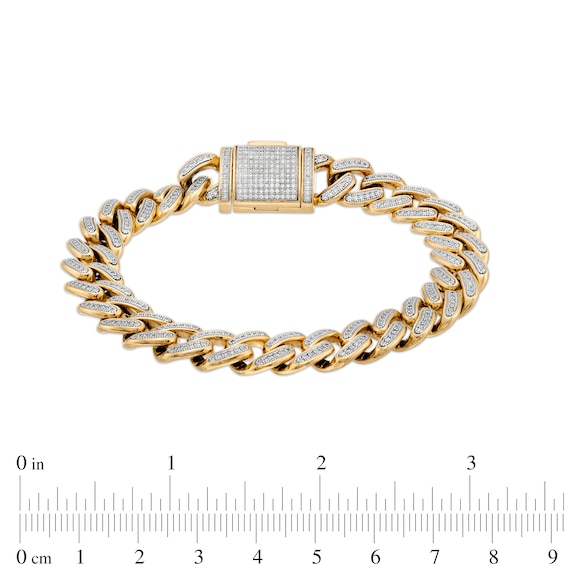 Men's 1-7/8 CT. T.w. Diamond Curb Chain Bracelet in 10K Gold â 8.5"