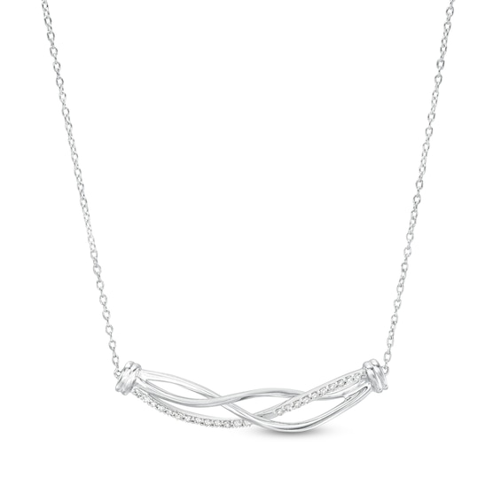 1/5 CT. T.w. Diamond Intertwined Necklace in Sterling Silver