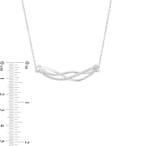 1/5 CT. T.w. Diamond Intertwined Necklace in Sterling Silver