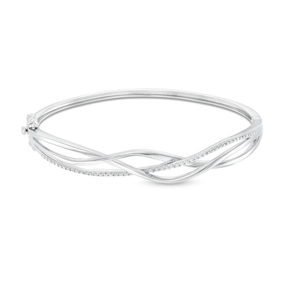1/5 CT. T.w. Diamond Intertwined Bangle in Sterling Silver