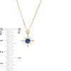 Thumbnail Image 3 of 4.0mm Blue Sapphire and 1/10 CT. T.W. Diamond Double Star Pendant in 10K Gold 