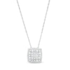 Thumbnail Image 1 of 1/2 CT. T.W. Cushion-Shaped Multi-Diamond Double Frame Pendant in 10K White Gold