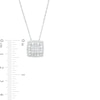 Thumbnail Image 3 of 1/2 CT. T.W. Cushion-Shaped Multi-Diamond Double Frame Pendant in 10K White Gold