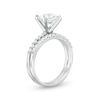 Thumbnail Image 3 of 8.0mm White Lab-Created Sapphire Bridal Set in Sterling Silver