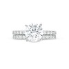 Thumbnail Image 4 of 8.0mm White Lab-Created Sapphire Bridal Set in Sterling Silver