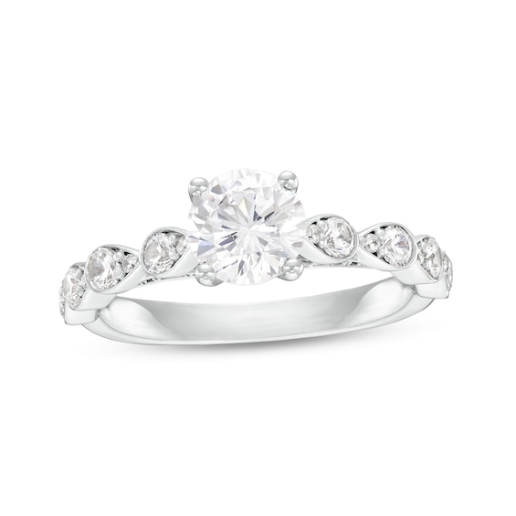 1-1/2 CT. T.w. Certified Diamond Pear-Shaped Shank Engagement Ring in 14K White Gold (I/I1)