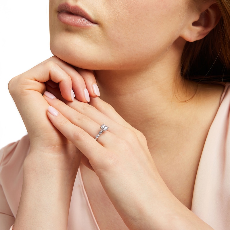 Main Image 2 of 1-1/2 CT. T.W. Certified Diamond Pear-Shaped Shank Engagement Ring in 14K White Gold (I/I1)