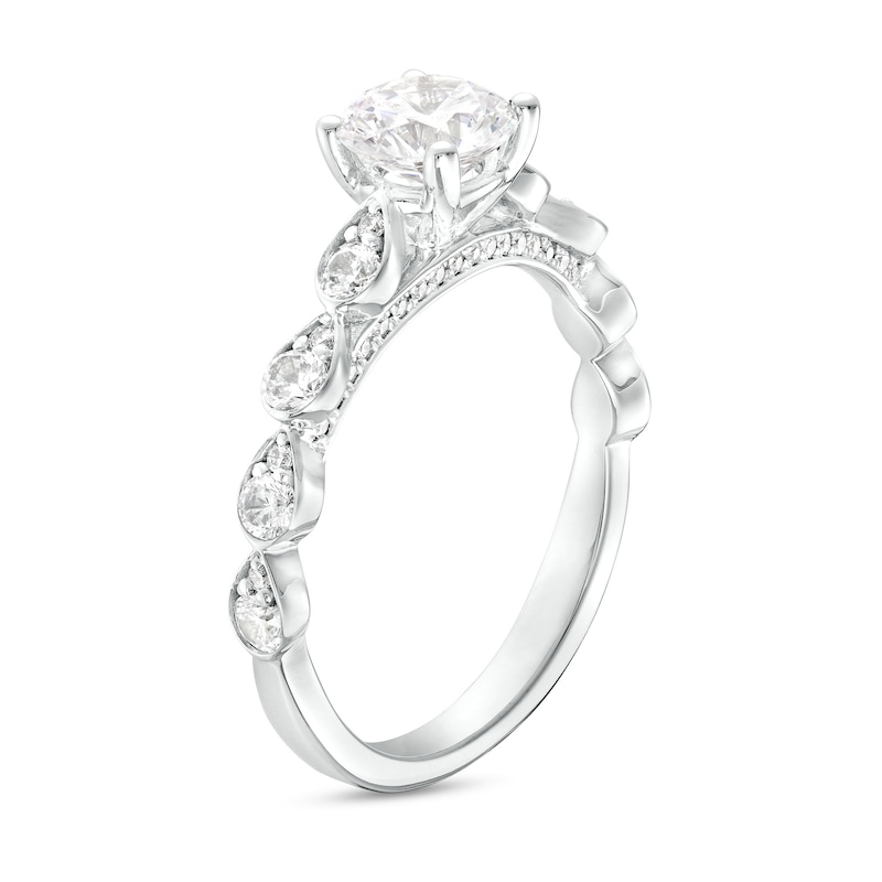 Main Image 3 of 1-1/2 CT. T.W. Certified Diamond Pear-Shaped Shank Engagement Ring in 14K White Gold (I/I1)