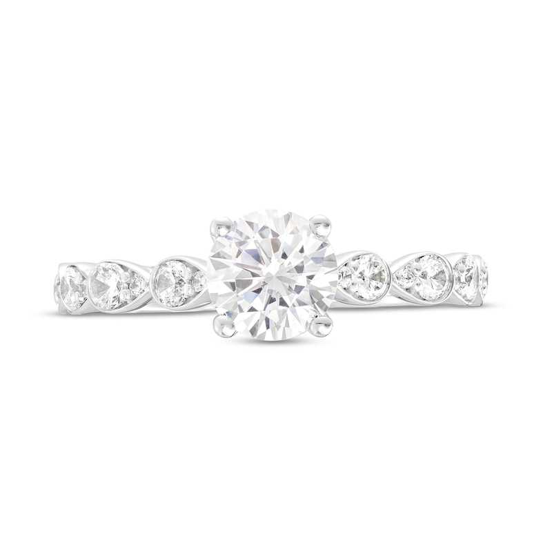 Main Image 4 of 1-1/2 CT. T.W. Certified Diamond Pear-Shaped Shank Engagement Ring in 14K White Gold (I/I1)