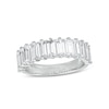 Thumbnail Image 1 of Baguette-Cut White Lab-Created Sapphire Band in Sterling Silver