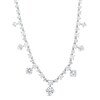 Thumbnail Image 1 of Princess-Cut and Round White Lab-Created Sapphire Graduated Station Necklace in Sterling Silver