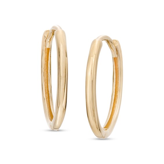 13.1mm Huggie Hoop Earrings in 14K Gold