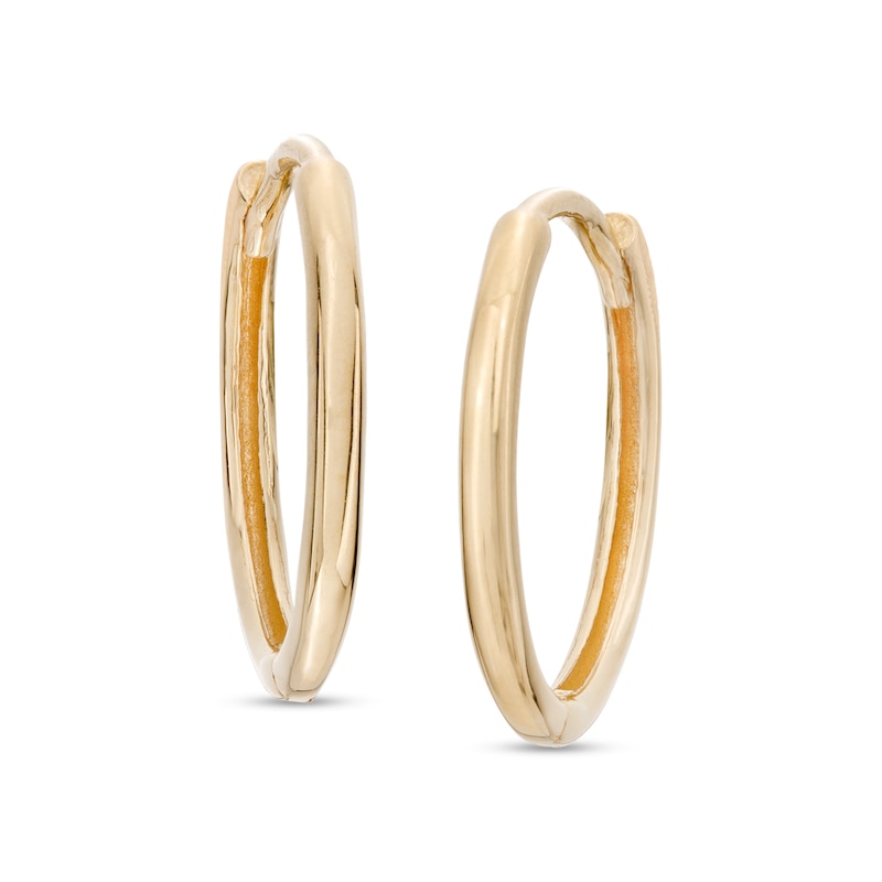 Men's 13.1mm Huggie Hoop Earrings in 14K Gold | Zales