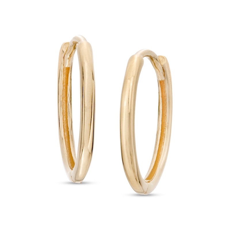 Main Image 1 of Men's 13.1mm Huggie Hoop Earrings in 14K Gold