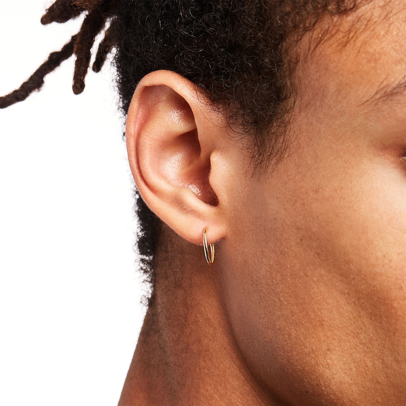 Main Image 2 of Men's 13.1mm Huggie Hoop Earrings in 14K Gold