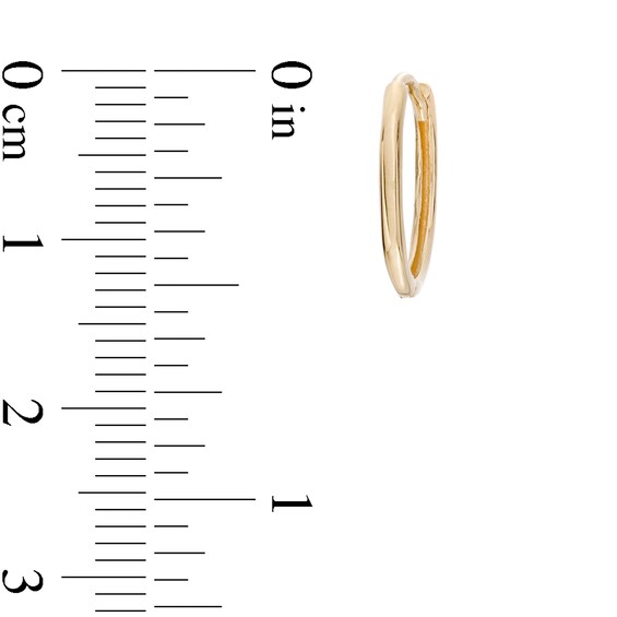 13.1mm Huggie Hoop Earrings in 14K Gold