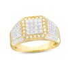 Thumbnail Image 1 of 1 CT. T.W. Square-Shaped Multi-Diamond Frame Multi-Row Shank Ring in 10K Gold