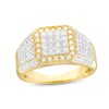 Thumbnail Image 0 of Men's 1 CT. T.W. Square-Shaped Multi-Diamond Frame Multi-Row Shank Ring in 10K Gold