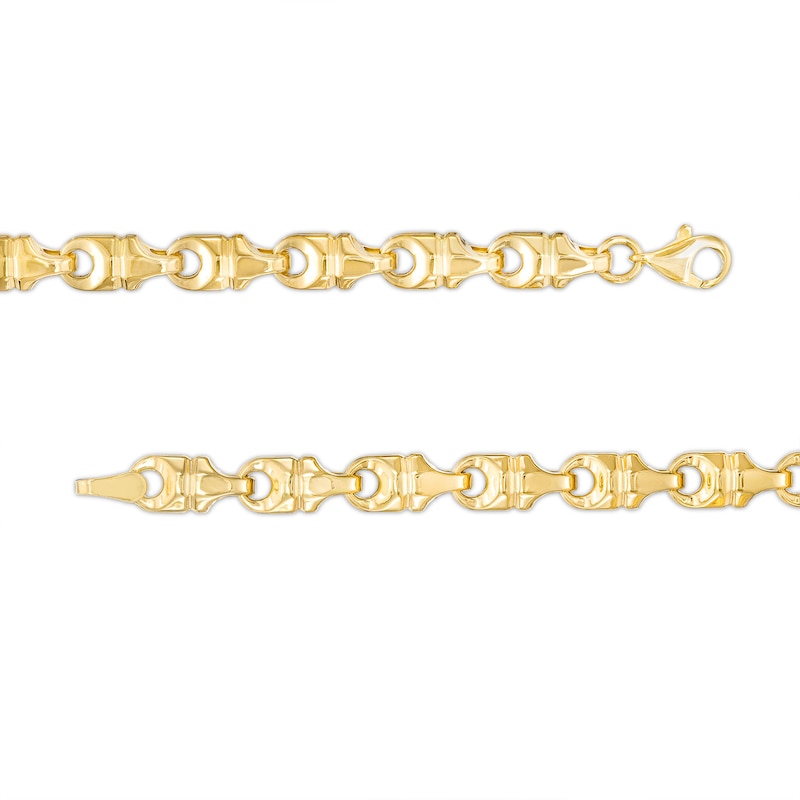 Main Image 3 of Men's Diamond-Cut Link Necklace in 10K Gold - 24"