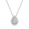 Thumbnail Image 1 of 1/10 CT. T.W. Pear-Shaped Multi-Diamond Frame Pendant in Sterling Silver