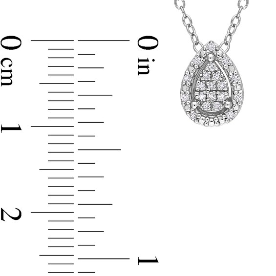 1/10 CT. T.w. Pear-Shaped Multi-Diamond Frame Pendant in Sterling Silver