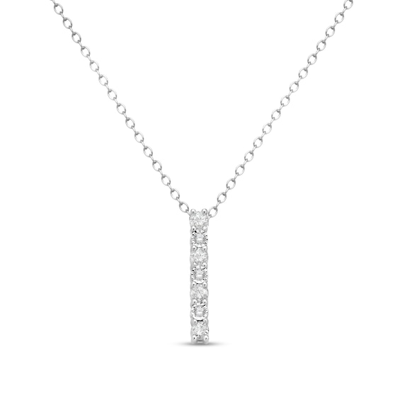 1/3 CT. T.w. Diamond Vertical Bar Pendant in Sterling Silver - 16"