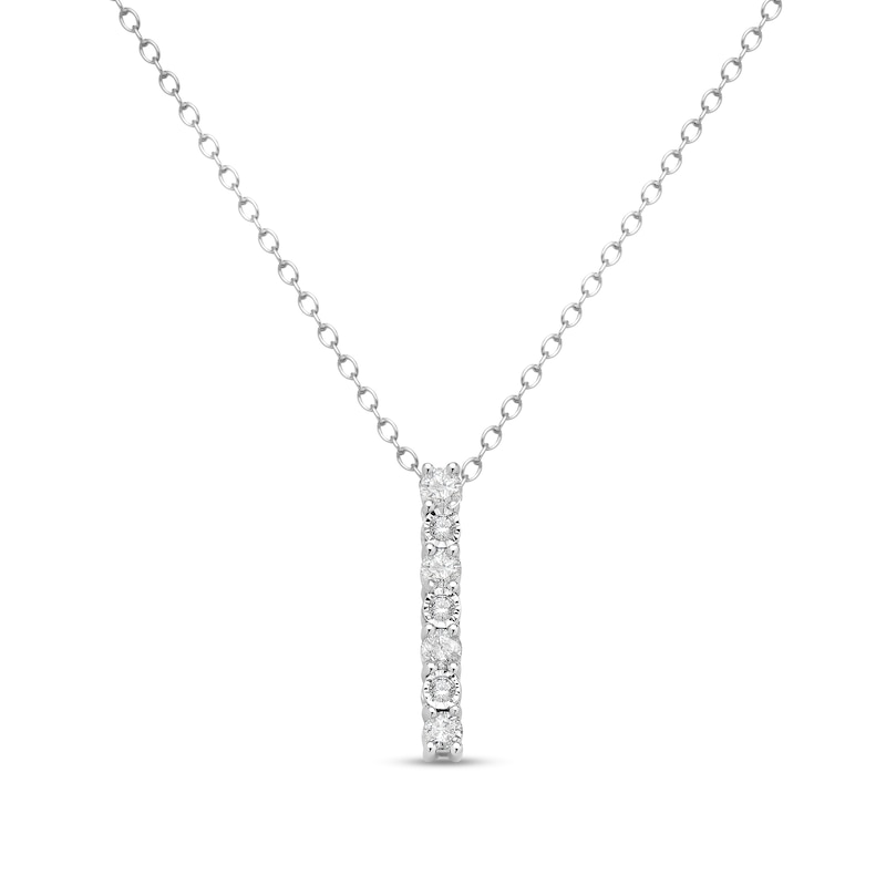 Main Image 1 of 1/3 CT. T.W. Diamond Vertical Bar Pendant in Sterling Silver - 16"