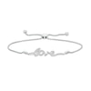 Thumbnail Image 1 of 1/5 CT. T.W. Diamond Cursive "love" Script Bolo Bracelet in Sterling Silver – 8.25"