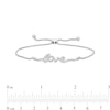 Thumbnail Image 2 of 1/5 CT. T.W. Diamond Cursive "love" Script Bolo Bracelet in Sterling Silver – 8.25"