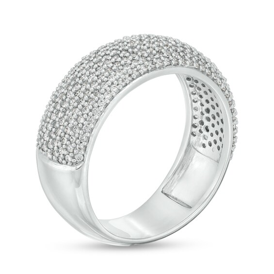 1 CT. T.w. Diamond Multi-Row Dome Band in Sterling Silver