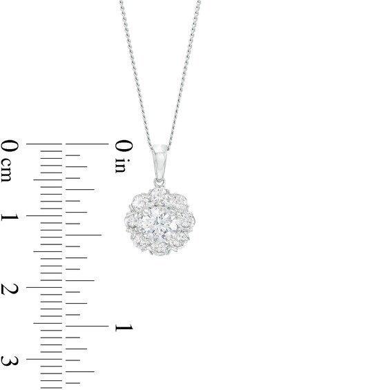 1 CT. T.w. Diamond Petal Frame Flower Pendant in 10K White Gold