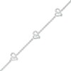 Thumbnail Image 1 of Two in Love 1/10 CT. T.W. Diamond Tilted Loop Heart Station Bracelet in 10K White Gold – 7.5"