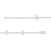 Thumbnail Image 3 of Two in Love 1/10 CT. T.W. Diamond Tilted Loop Heart Station Bracelet in 10K White Gold – 7.5"