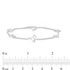 Thumbnail Image 4 of Two in Love 1/10 CT. T.W. Diamond Tilted Loop Heart Station Bracelet in 10K White Gold – 7.5"